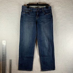 Lands' End Canvas Jeans Women's 31 Blue Denim Stretch Low Rise Straight Leg 7880